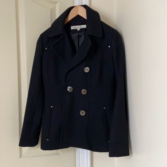 Women’s black pea coat in size 4P - Picture 1 of 7